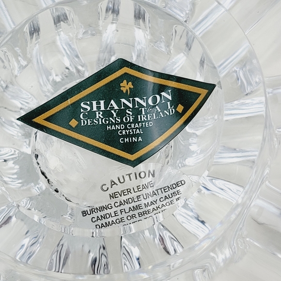 Shannon Crystal MCM Candle Stick Holders Designs of Ireland Tapered Sun Disc - Picture 9 of 11